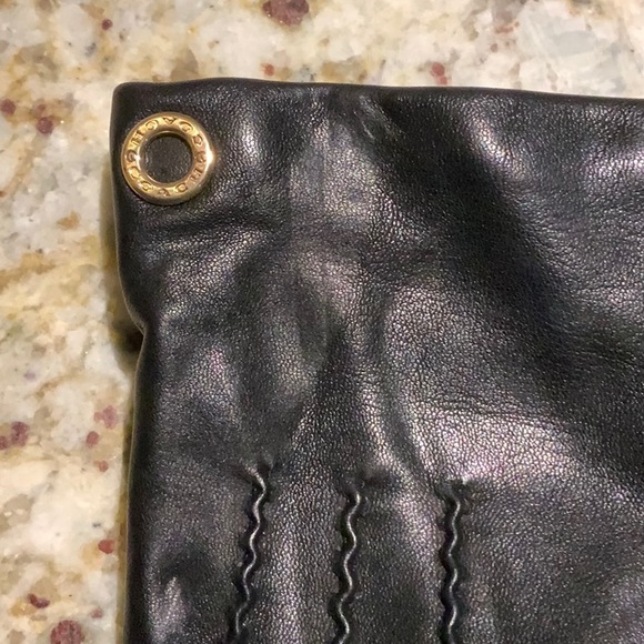 Black Signature Coach Leather Tech Gloves - Picture 4 of 4